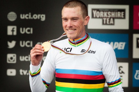 VM-GULL: Rohan Dennis vant vm i tempo i Yorkshire overlegent. Foto: Cor Vos. Rohan Dennis
