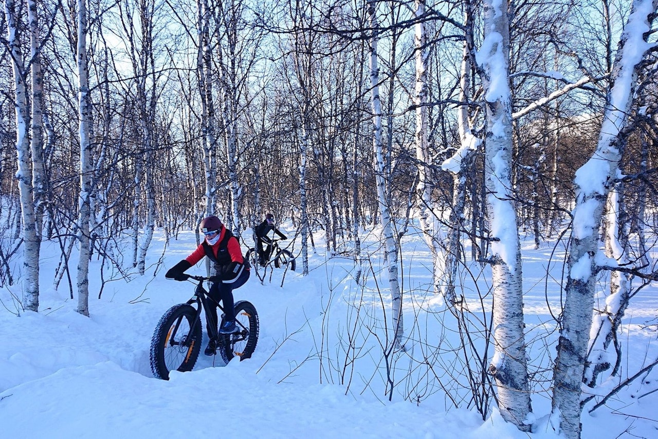GEILO: På Geilo var det strålende forhold for helgas jentetur. Foto: Nina Gässler Geilo fatbike Nina Gässler