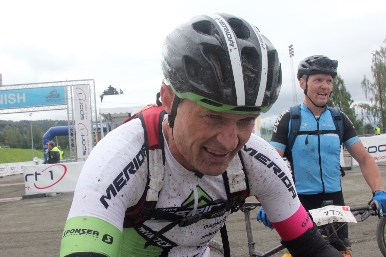 BIRKEN-VETERAN: Jan Olav Beitmyren var helt på stålet på Skramstad, og måtte la Yngvar Alexander Hansen gå for å berge seieren i M50-54. Foto: Ingeborg Scheve birken birkebeinerrittet jan olav beitmyren over fjellet