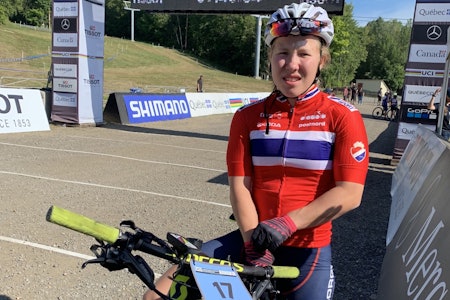 Helene Marie Fossesholm tok bronse i sin VM-debut under UCIs VM i Mont-Sainte-Anne i Canada i dag. Foto: Eddy Knudsen Storsæter helene marie fossesholm terrengsykling