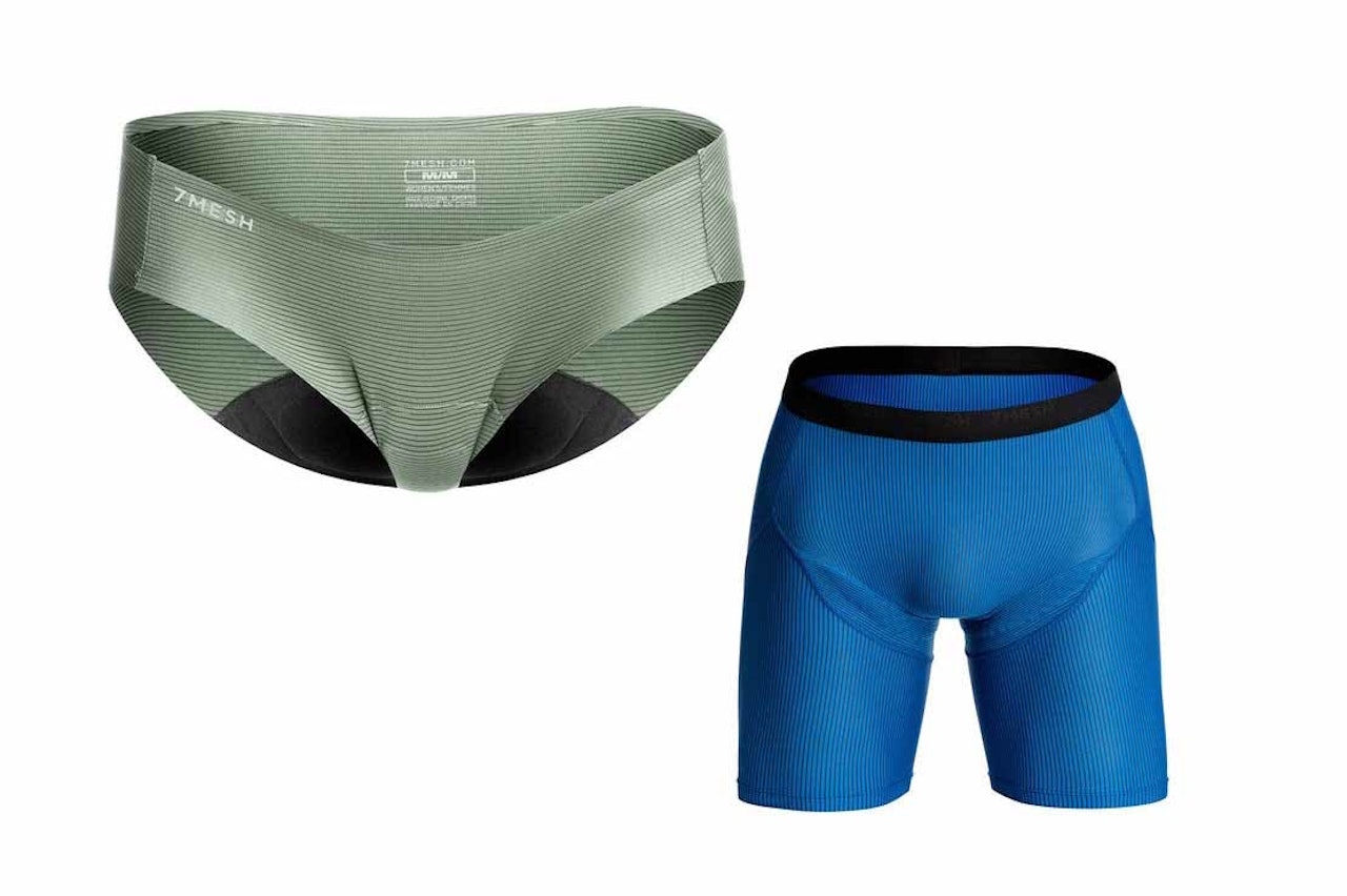 NYE SYKKELBUKSER: 7Mesh har lansert sykkelundertøy som skal være luftig nok til de varmeste turene. Foto: 7Mesh 7Mesh foundation brief boxer sykkelshorts
