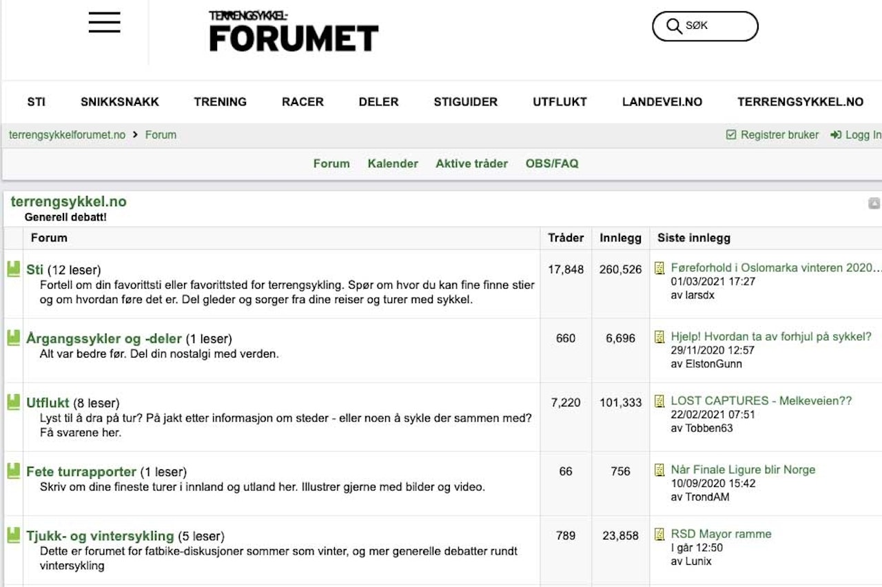 DISKUSJON: Mye diskuteres på terrengsykkelforumet, også rettsaken med Laila Bertheussen Foto: Skjermdump. terrengsykkelforumet laila bertheussen