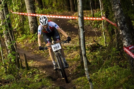 AVLYSER NORDISK MESTERSKAP: Rundbanerittet i Oslo Terrengsykkelfestival kommende helg skulle fungert som nordisk mesterskap i rundbane 2021, men er avlyst på grunn av innstramminger i innreiseregler og karantenebestemmelser. Foto: Snorre Veggan Norgescup rundbane Skullerud 2020