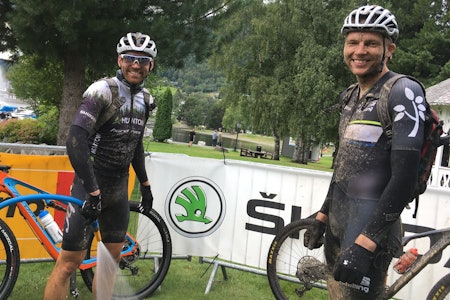 SOLEKLARE VINNERE: Vidar Mehl (til venstre) og Martin Røste Omdahl vant lagkonkurransen i Offroad Valdres Helvegs med overlegen margin. Foto: Ingeborg Scheve Vidar Mehl (til venstre) og Martin Røste Omdahl vant lagkonkurransen i Offroad Valdres Helvegs