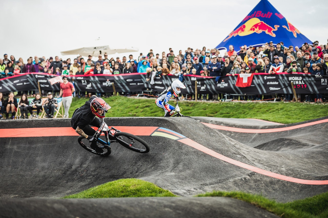 Tommy Zula og Tristan Borel under pumptrack-VM 2019. Foto: Red Bull Content Pool