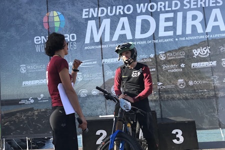 Magnus Slinger Sørli debuterte i Enduro World Series med 11,plass i U21-klassen under seriens tredje runde, som gikk på Madeira. Foto: Jon Sørli