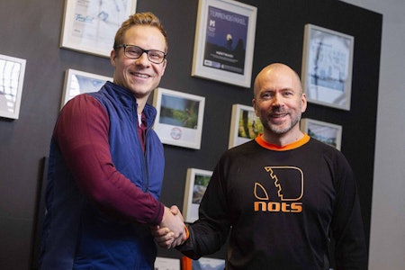Knut Harald Smette, salgssjef i Terrengsykkel og Lars Thomte, styreleder i NOTS. Foto: Kristoffer Kippernes, Terrengsykkel