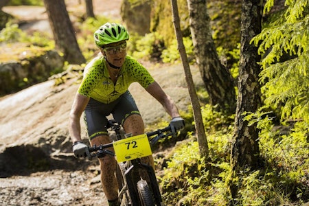 Gunn-Rita Dahle Flesjå sykler både Offroad Finnmark og Skaidi Xtreme i år. Her fra Terrengsykkelrittet 2017, der hun vant med overlegen margin. Foto: Snorre Veggen