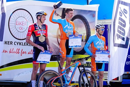 Fredrik Haraldseth regnet med å måtte kjempe om tredjeplassen, men vant Hanekampen med et felt verdig et norgesmesterskap. Martin Røste Omdahl ble nummer to og Fredrik Stephansen nummer tre. Foto: Glenn-Håvard Sønju Hanekampen 2020