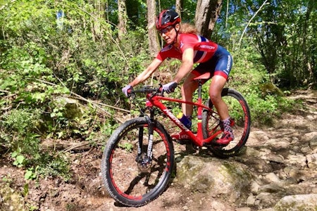 Gunn-Rita Dahle Flesjå under trening i rittløypa i forkant av søndagens maraton-EM i Italia. Foto: Merida Gunn Rita