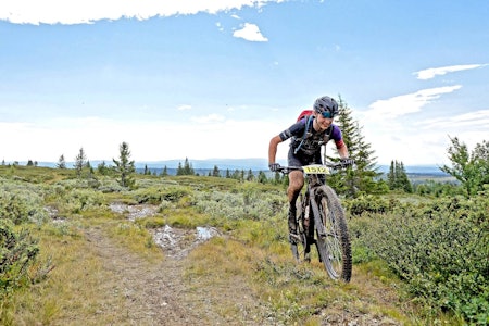 Jens Bergmann fra SKENO-sFIT Helse var dagens raskeste i lang løype på Offroad Valdres. Foto: Ola Morken  Jens Bergmann i Offroad Valdres