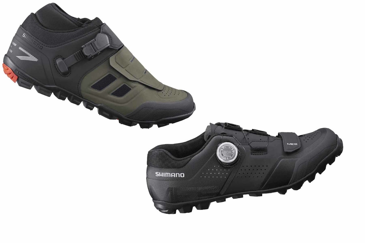 NYE VERSJONER: Shimano har gitt to av sine mest populære sko en ansiktsløftning. Foto: Shimano sko sykling shimano sykkelsko