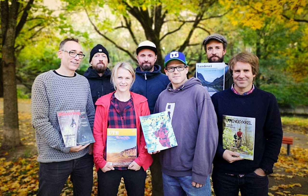 DIGITAL BLADHØST: Daglig leder Audun Holmøy Røhrt (til venstre), Henning Reinton (redaktør Fri Flyt), Gunhild Aaslie Soldal (redaktør UTE), Dag Hagen (redaktør Klatring), Tore Meirik (nettredaktør Fri Flyt), Henrik Alpers (redaktør Landevei) og ansvarlig redaktør Erlend Sande. DIGITAL BLADHØST: Daglig leder Audun Holmøy Røhrt (til venstre), Henning Reinton (redaktør Fri Flyt), Gunhild Aaslie Soldal (redaktør UTE), Dag Hagen (redaktør Klatring), Tore Meirik (nettredaktør Fri Flyt), Henrik Alpers (redaktør Landevei) og ansvarlig redaktør Erlend Sande.