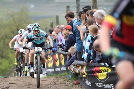 Gunn-Rita Dahle Flesjå ble nummer tre i Marlene Südtirol Sunshine Race 2018, bak Sina Frey (foran) som vant rittet og Linda Indergand. Foto: Arrangøren