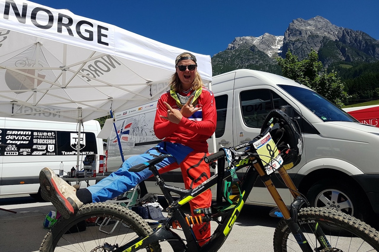 Brage Vestavik kom på sjuendeplass på sesongens tredje verdenscuprunde i utfor, som gikk i Leogang i Østerrike på søndag. Foto: NCF Brage Vestavik kom på sjuendeplass på sesongens tredje verdenscuprunde i utfor, som gikk i Leogang i Østerrike på søndag. Foto: NCF