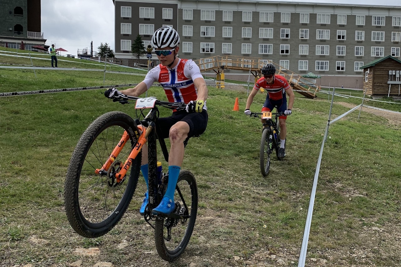 Erik Hægstad under trening i Snowshoe, USA, i forkant av kortbanerittet fredag. Foto: Eddy Knudsen Storsæter erik hægstad verdenscup sykling terrengsykkel