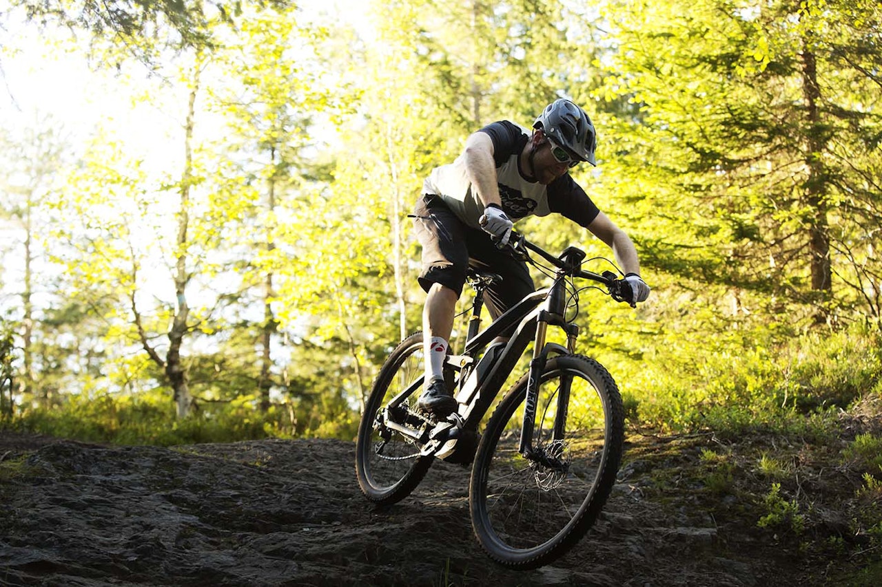 Hva skjer om el-sykler får fritt leide i skog og mark? Det skal Miljødirektoratet utrede før en eventuell lovendring åpner for bruk av slike i utmark. Foto: Kristoffer H. Kippernes Hva skjer om el-sykler får fritt leide i skog og mark? Det skal Miljødirektoratet utrede før en eventuell lovendring åpner for bruk av slike i utmark. Foto: Kristoffer H. Kippernes