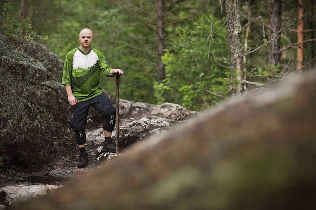 BJØRN ENOKSEN: Han har vær pådriver for prosjektet Pioneren i Østmarka utenfor Oslo. stisykling bjørn enoksen pioneren nots oslo