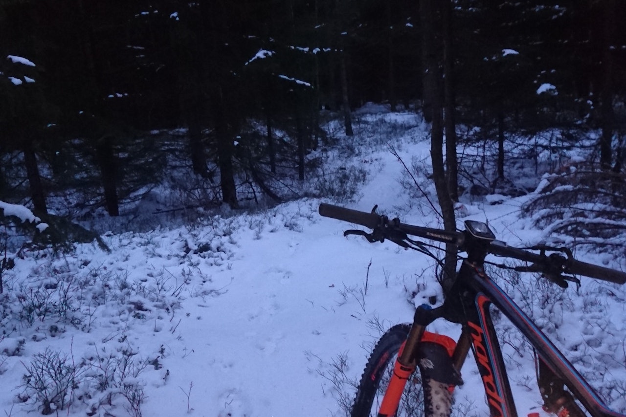 Ole Hem melder om flotte sykkelforhold i Østmarka. Her fra rekognosering til tirsdagens stitur. Foto: Ole Hem Ole Hem melder om flotte sykkelforhold i Østmarka. Her fra rekognosering til tirsdagens stitur. Foto: Ole Hem