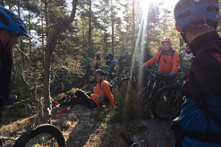 Det kom 43 syklister på første GodTurGuiding i NOTS Follo, og 10-15 nye NOTS-medlemmer. Foto: Trond Dyrnes