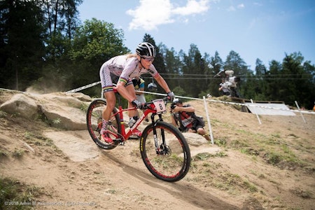 Gunn-Rita Dahle Flesjå kom på femteplass i helgas verdenscuprunde i Val di Sole. Foto: Armin Küstenbrück/ Team Merida Gunn-Rita