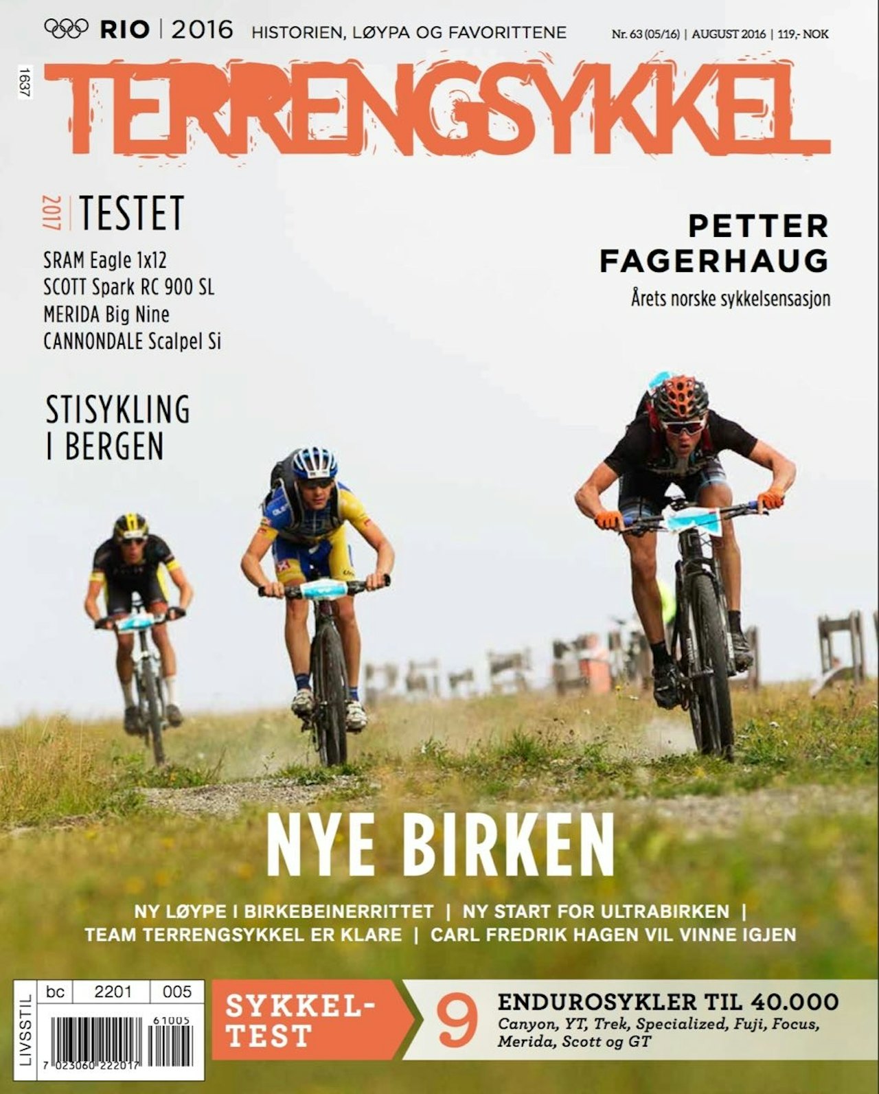 NUMMER 63: Birken, OL, endurosykkeltest, 1x12 og 2017-nytt i Terrengsykkels sommerutgave. NUMMER 63: Birken, OL, endurosykkeltest, 1x12 og 2017-nytt i Terrengsykkels sommerutgave.