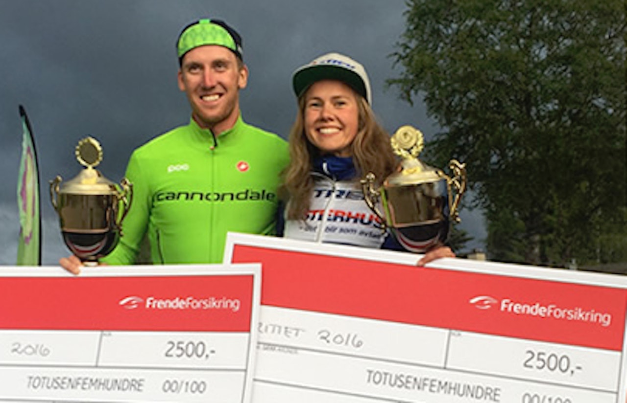 Kristoffer Skjerping og Berit Gjelten vant Topprittet 1132. Foto: arrangøren Kristoffer Skjerping og Berit Gjelten vant Topprittet 1132. Foto: arrangøren