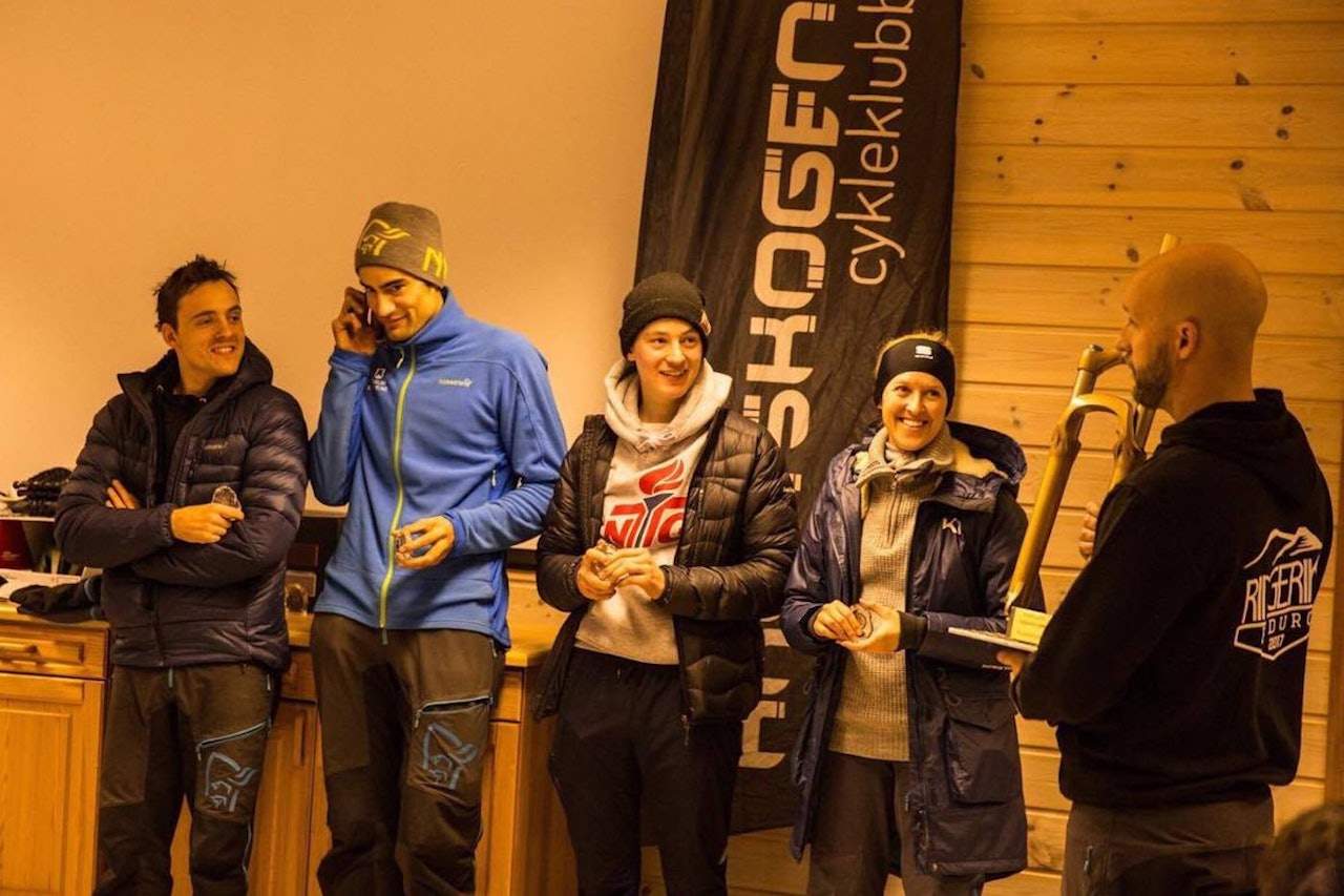 Bærum og Omegn CK vant vandregaffelen i Ringerike Enduro her representert ved Joakim Fjeld Kristoffersen, Marius Fjeld , Ola Jåvold Landmark og Andrea Coucheron. Foto: Silje Holmsen Bærum og Omegn CK vant vandregaffelen i Ringerike Enduro her representert ved Joakim Fjeld Kristoffersen, Marius Fjeld , Ola Jåvold Landmark og Andrea Coucheron. Foto: Silje Holmsen