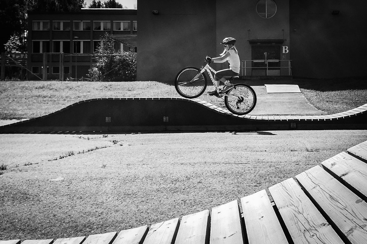 Sykkellek: Oslo kommunes sykkellek er for tiden på Skullerud skole. (foto: Snorre Veggan)