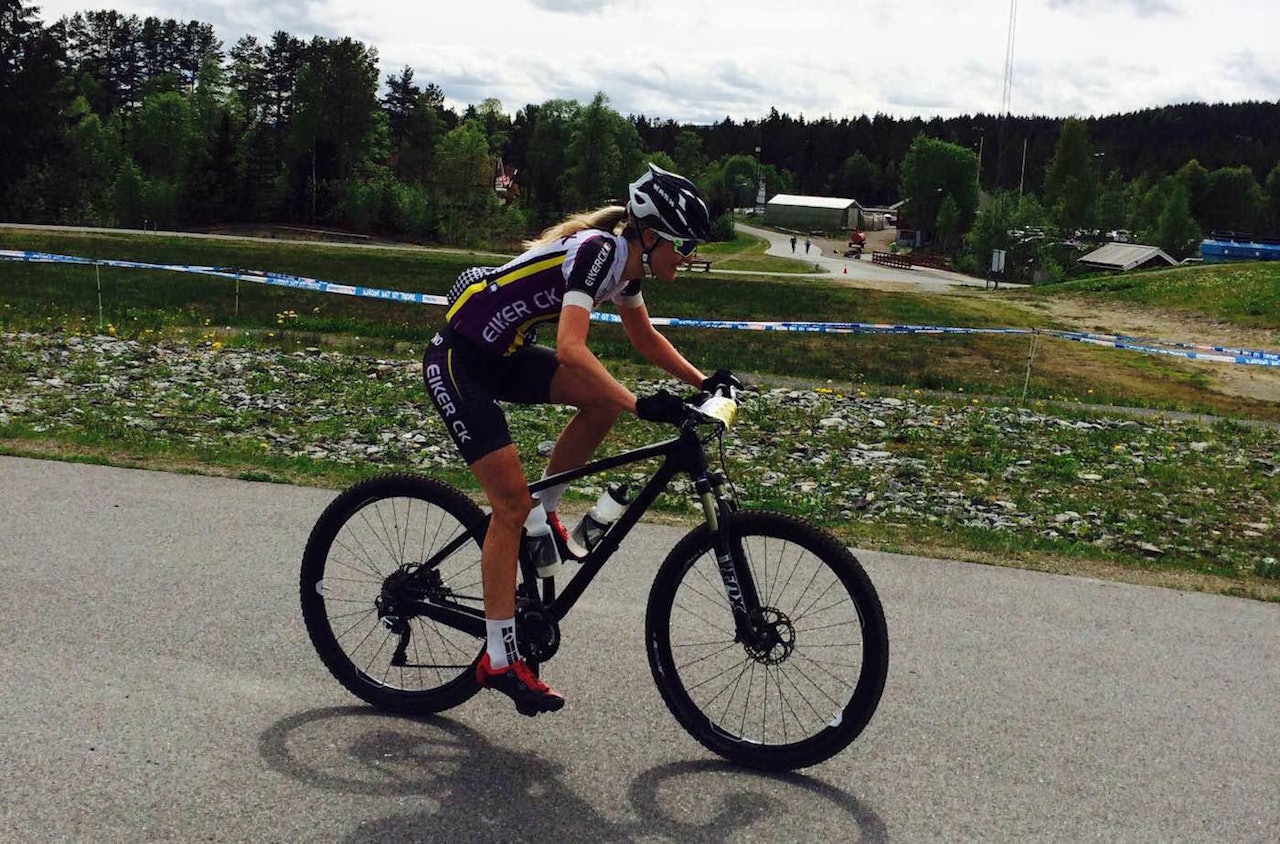 Wibekke Ombye i Team Terrengsykkel kjørte inn til 4.plass og ny pers med 14 minutter. Foto: Privat