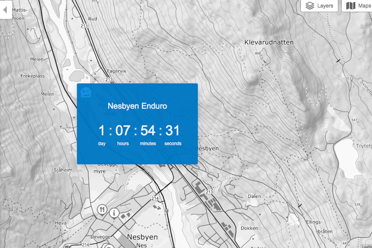 Med den nye kartløsningen til Trailguide.net blir kartene live når etappene åpner. Skjermdump Med den nye kartløsningen til Trailguide.net blir kartene live når etappene åpner. Skjermdump