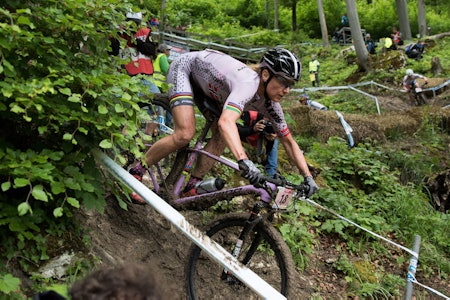 Gunn-Rita Dahle Flesjå syklet inn til 14.plass i verdenscuprittet i Albstadt, sju minutter bak vinneren. Foto: Bengt Ove Sannes