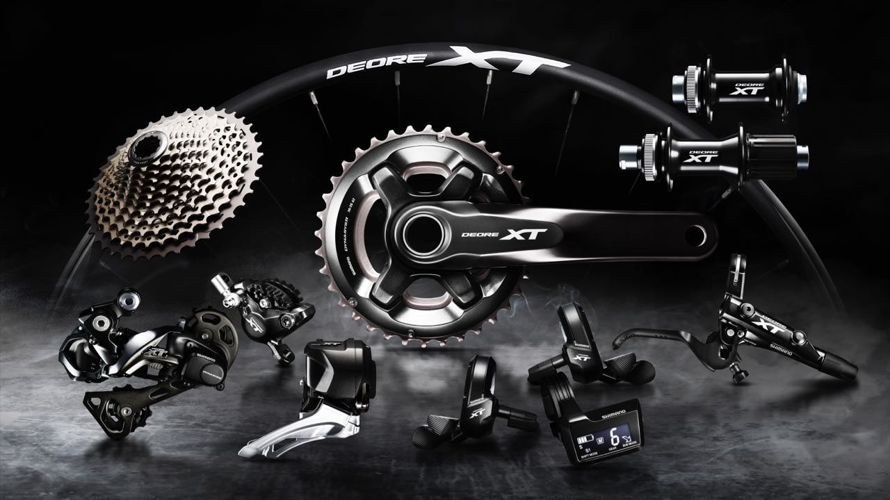 KOMPLETT GRUPPE: Shimanos nye XT Di2-gruppe har alt som XTR Di2 har, og enda litt. shimano xt di2 elektronisk sykkelgir