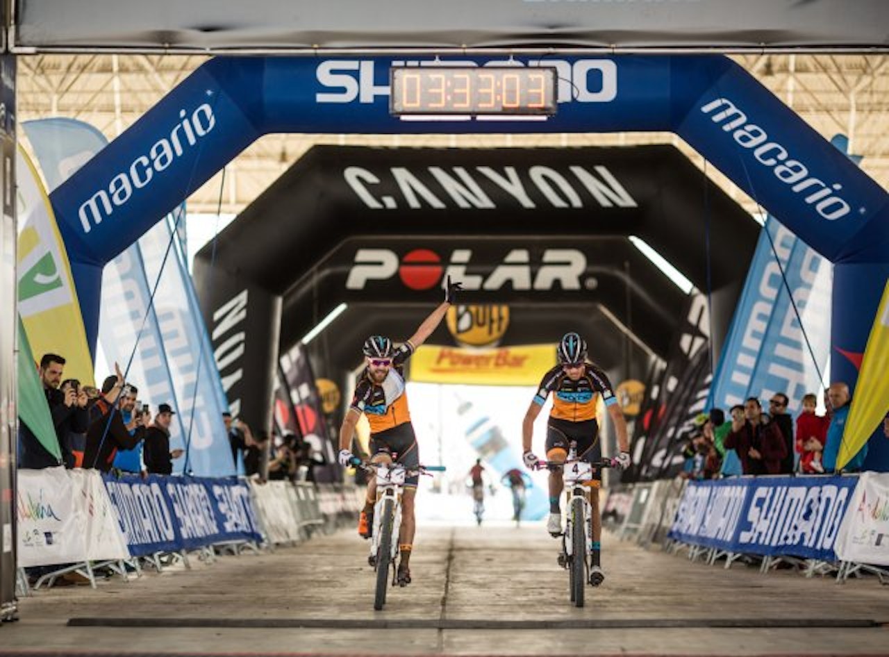 OVERRASKELSE:  Periklis Ilias og Tiago Ferreira tok en solid, men noe overraskende etappeseier på kongeetappen i årets Andalucia Bike Race. 