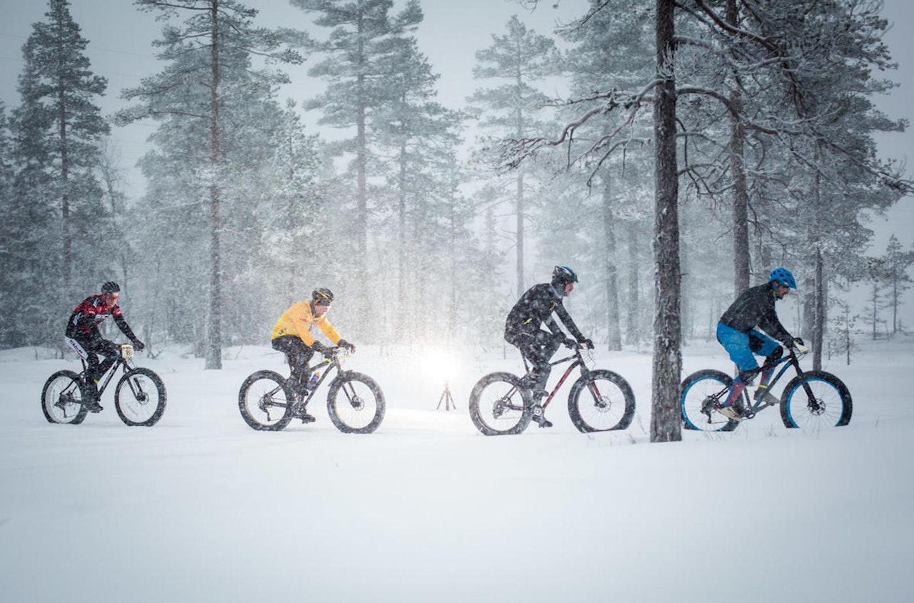 Fatbike-NM 2015 ble kjørt i vakkert vintervær på Lygna. Foto: Snorre Veggan