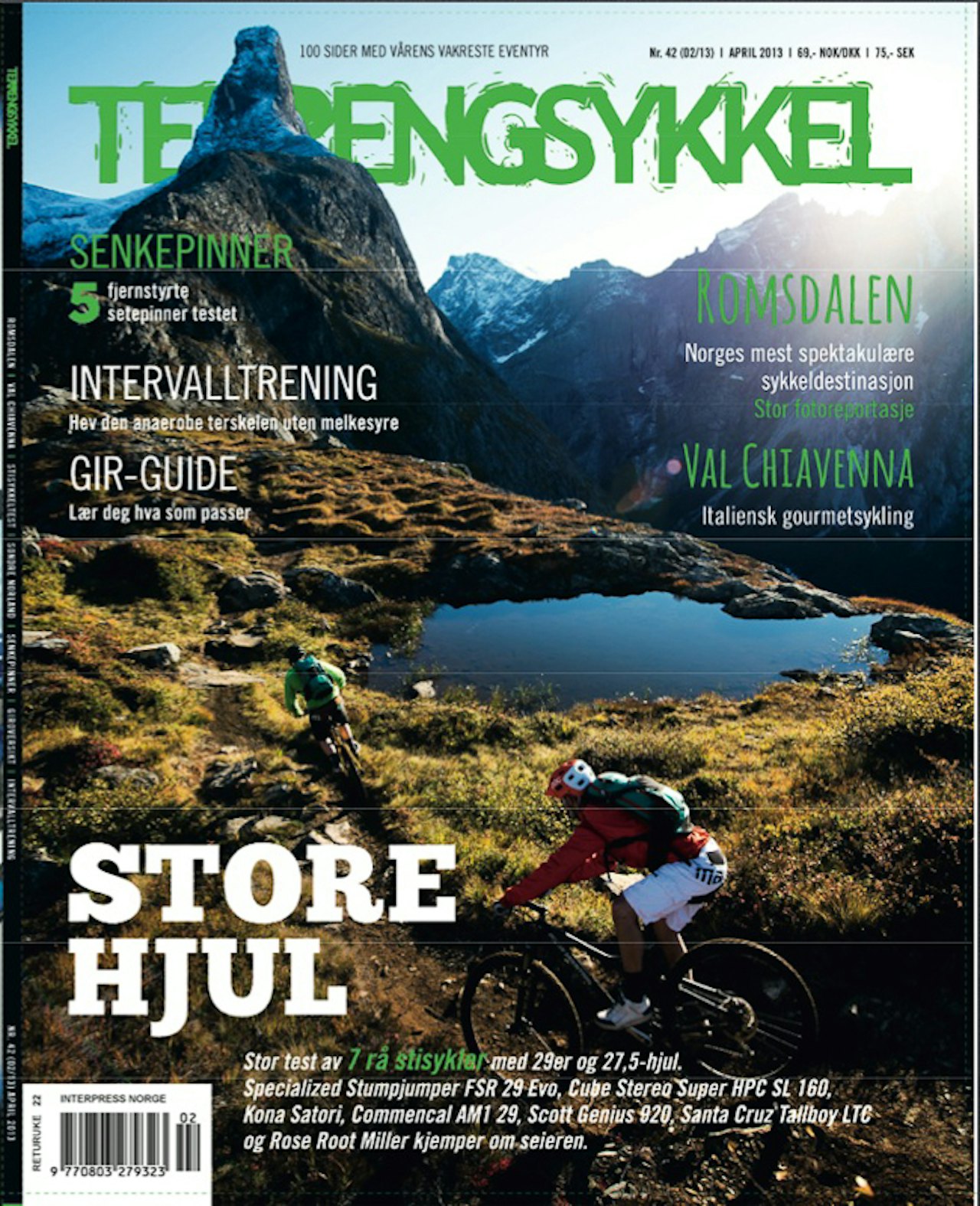 NORGESREKLAME: Romsdalen byr på landets mest spektakulære omgivelser og både Romsdalshorn og Trollveggen får plass på forsiden av Terrengsykkel 42. Foto: Mattias Fredriksson. NORGESREKLAME: Romsdalen byr på landets mest spektakulære omgivelser og både Romsdalshorn og Trollveggen får plass på forsiden av Terrengsykkel 42. Foto: Mattias Fredriksson.