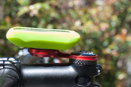 STILIG: K-Edge-festet er i stilig aluminium og sitter skikkelig godt. K-Edge Garmin sykkelcomputer feste