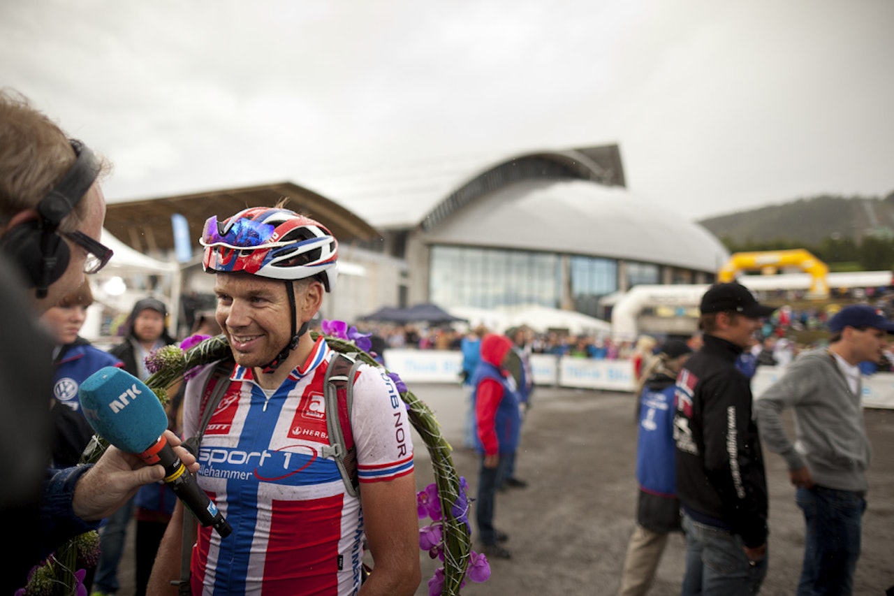 Endelig: I 2012 vant Lars Ragnar endelig Birkebeinerrittet, iført Norgesmester-trøya Endelig: I 2012 vant Lars Ragnar endelig Birkebeinerrittet, iført Norgesmester-trøya