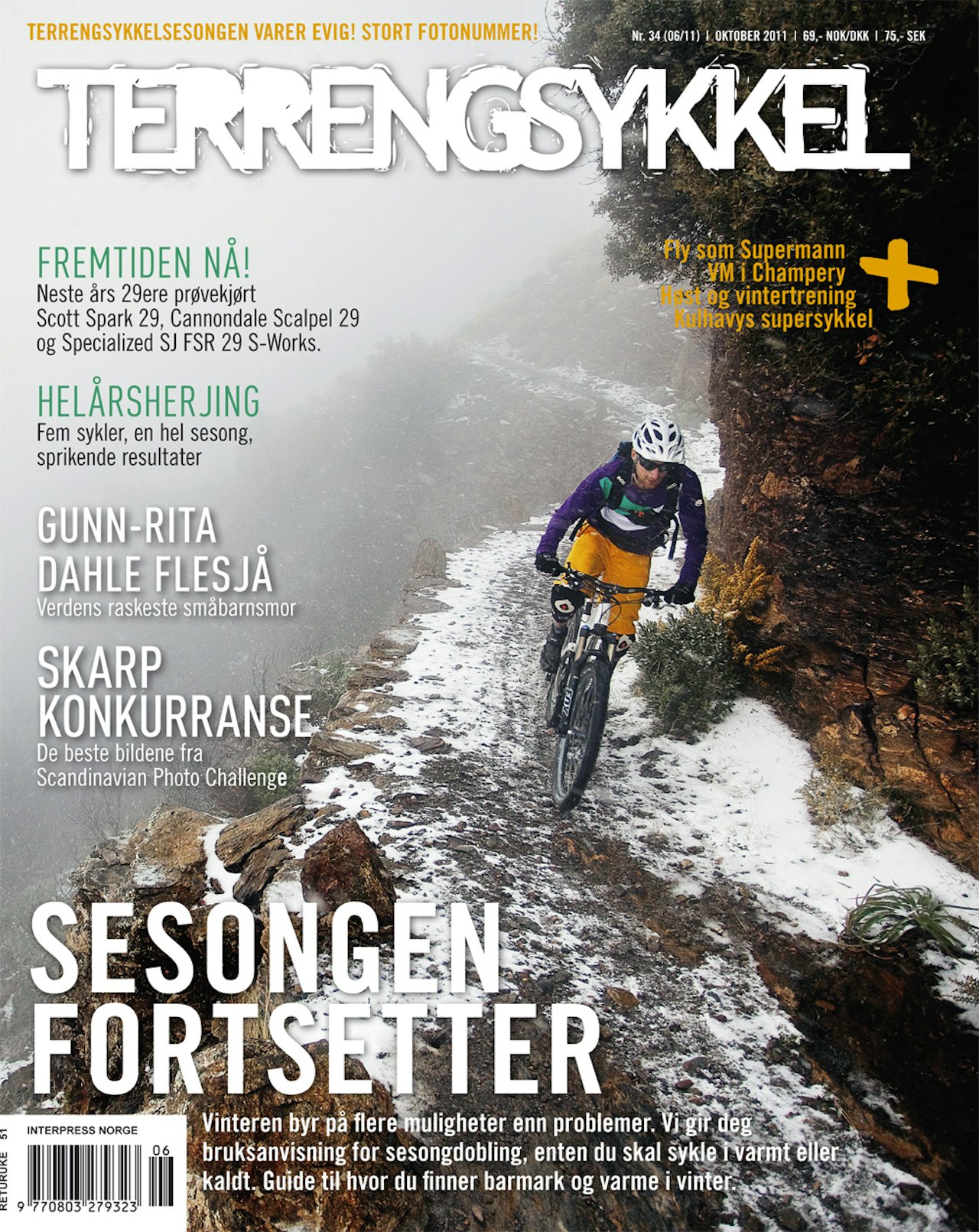 KONG VINTER: Det er ingen grunn til å sette bort sykkelen selv om snøen dukker opp. Mathias Marley leker i spansk Sløsj.Foto: Kristoffer Kippernes KONG VINTER: Det er ingen grunn til å sette bort sykkelen selv om snøen dukker opp. Mathias Marley leker i spansk Sløsj.Foto: Kristoffer Kippernes