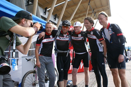 VELDEDIG GJENG: Denne kompisgjengen syklet med bare gode baktanker. Fra venstre: Atle Nesheim, Tommy Lund Andersen, Rolf Sverre Asp, Sverre Ros Mangrud, Søren Buskov Mikkelsen. birken birkebeinerrittet ultrabirken
