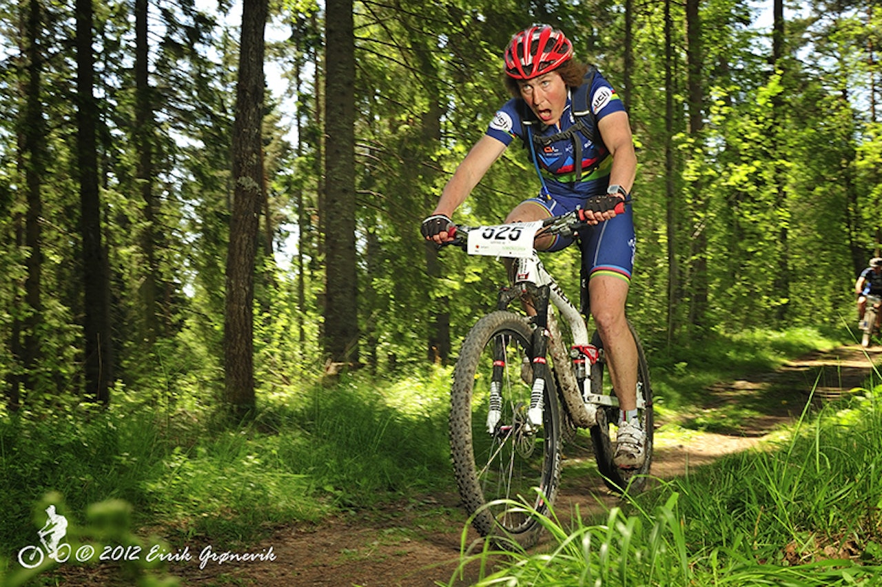 BLIKKET: Slik ser en vinner ut, på vei mot mål i Terrengsykkelrittet. Foto: Eirik Grønevik BLIKKET: Slik ser en vinner ut, på vei mot mål i Terrengsykkelrittet. Foto: Eirik Grønevik