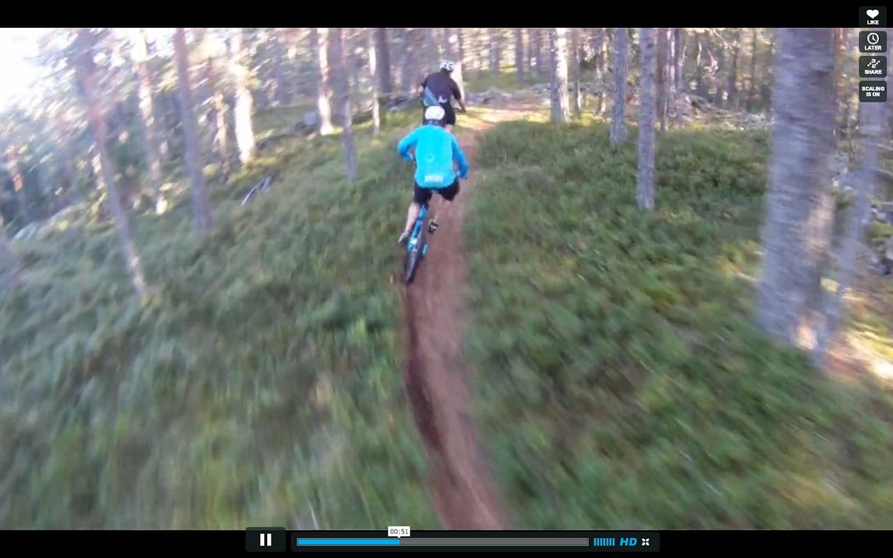 FEETE STIER: Kongsberg byr på stisykling av rang. I Kongsberg Enduro kan du kappkjøre på disse stiene uten at det går utover den gode følelsen. Foto: Fra film av Audun Resser FEETE STIER: Kongsberg byr på stisykling av rang. I Kongsberg Enduro kan du kappkjøre på disse stiene uten at det går utover den gode følelsen. Foto: Fra film av Audun Resser