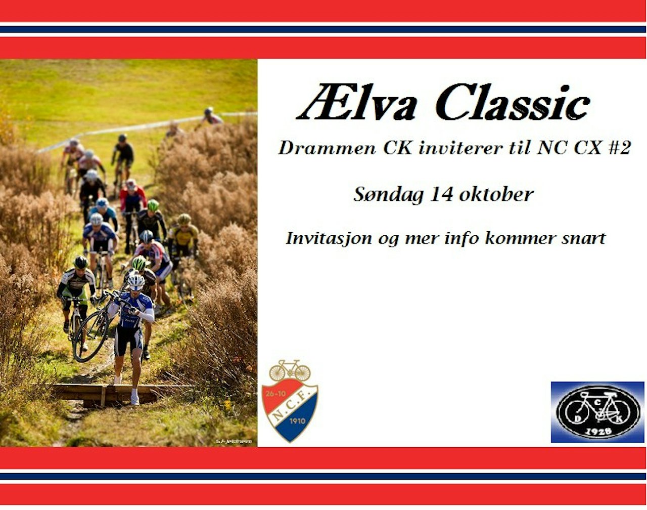 Søndag 14. oktober er det igjen klart for sykkelcrossrittet Ælva Cyclocross Classic. Denne gang i enda mer ordentlig innpakning, nemlig som norgescupritt. Søndag 14. oktober er det igjen klart for sykkelcrossrittet Ælva Cyclocross Classic. Denne gang i enda mer ordentlig innpakning, nemlig som norgescupritt.