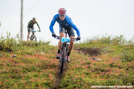 NYTER HVER METER: Henrik Hollingsæter Kippernes koste seg fra start til mål på Skaidi Xtreme. Og fra ankomst til avreise i Finnmark. Foto: Frank Rune Isaksen/Skaidi NYTER HVER METER: Henrik Hollingsæter Kippernes koste seg fra start til mål på Skaidi Xtreme. Og fra ankomst til avreise i Finnmark. Foto: Frank Rune Isaksen/Skaidi