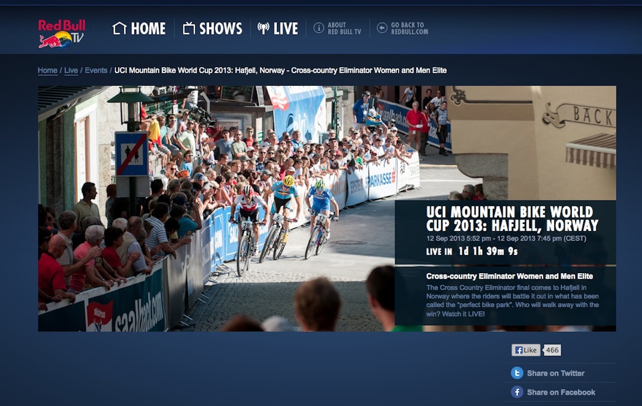 ACTION: Red Bull TV starter sendingene allerede i morgen, torsdag med direktesending fra sprintrittene. ACTION: Red Bull TV starter sendingene allerede i morgen, torsdag med direktesending fra sprintrittene.