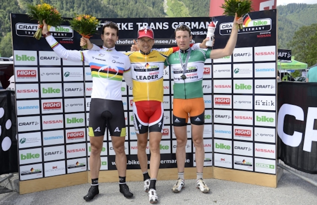 SEIERHERRER: Fra venstre mot høyre: Alban Lakata, Østerrike, Cristoph Sauser, Sveits, Markus Kaufmann, Tyskland SEIERHERRER: Fra venstre mot høyre: Alban Lakata, Østerrike, Cristoph Sauser, Sveits, Markus Kaufmann, Tyskland