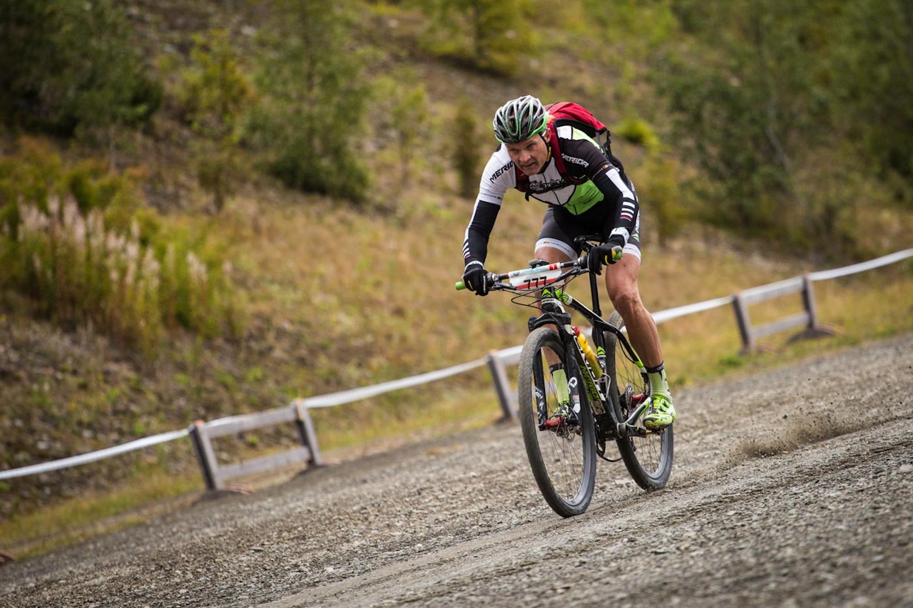 FULL FART: Jan Olav Beitmyren ledet i Ballettbakken og beholdt ledelsen helt til mål (foto: Snorre Veggan) birken birkebeinerrittet