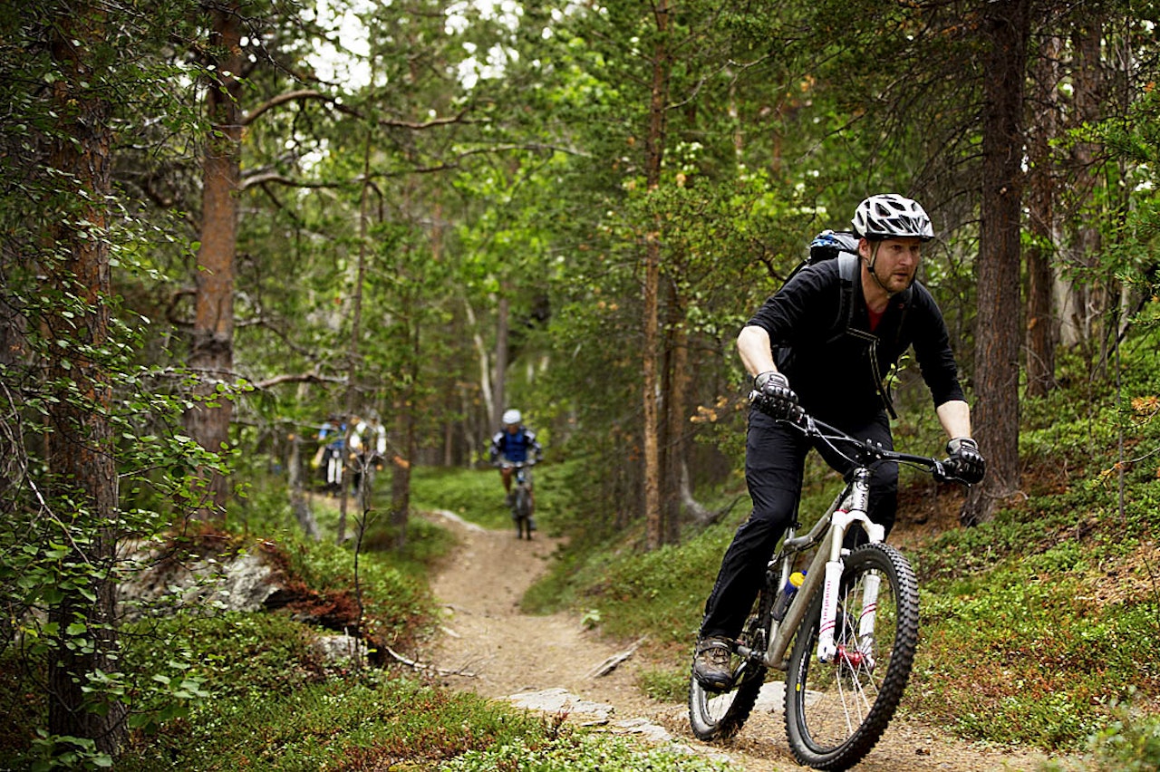 Dirk Schwerdtfeger leder an stitoget på superflytstier under tregrensa. Dirk Schwerdtfeger leder an stitoget på superflytstier under tregrensa.