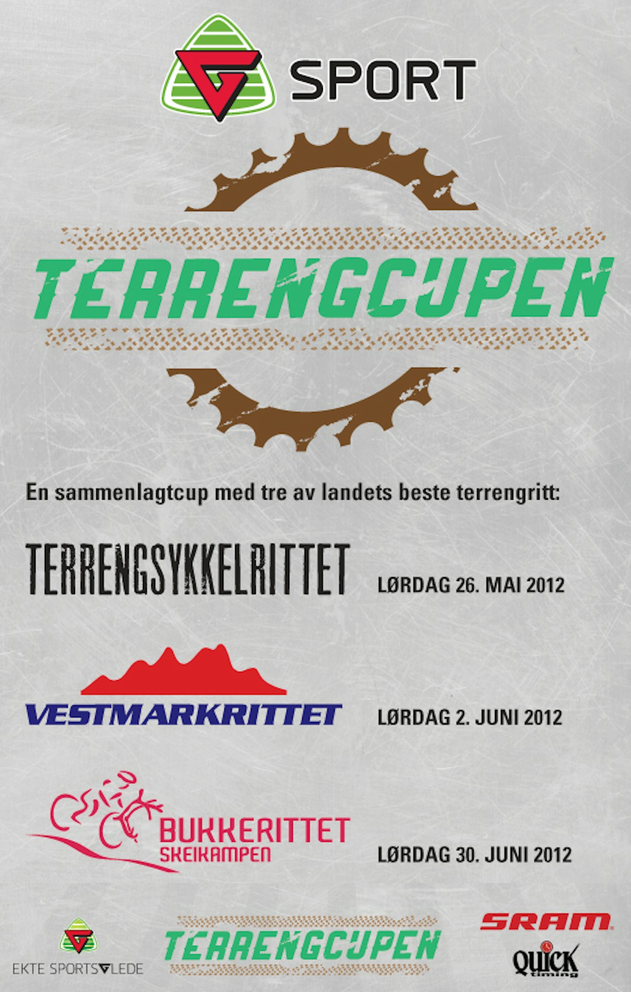 TERRENGCUPEN: består av Terrengsykkelrittet, Vestmarkrittet og Bukkerittet. TERRENGCUPEN: består av Terrengsykkelrittet, Vestmarkrittet og Bukkerittet.