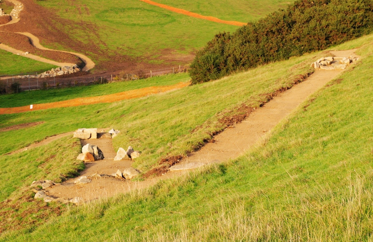 En av løypas mange kurver En av løypas mange kurver
